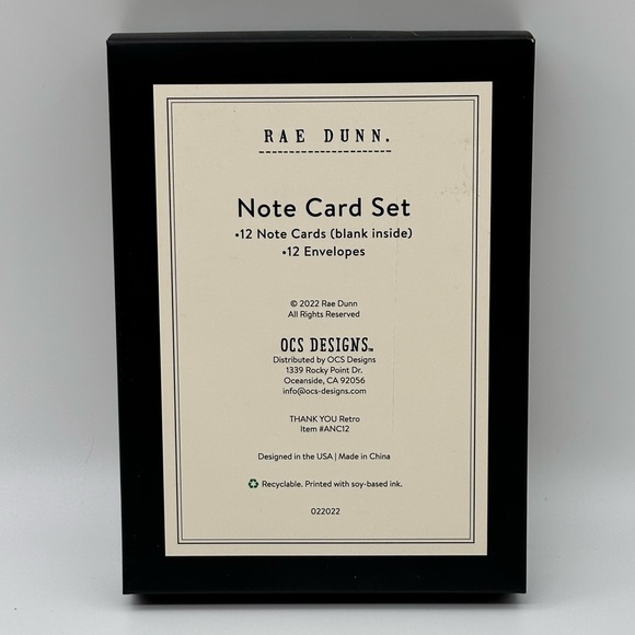 Rae Dunn THANK YOU Note Cards Kraft Brown Paper - Picture 3 of 4